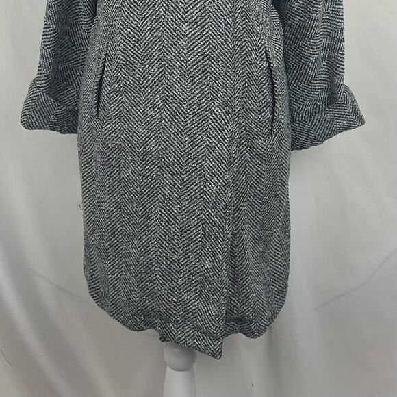 Willow & Clay Black Gray Herringbone Long Oversized Academia Jacket Size XS - Picture 4 of 13